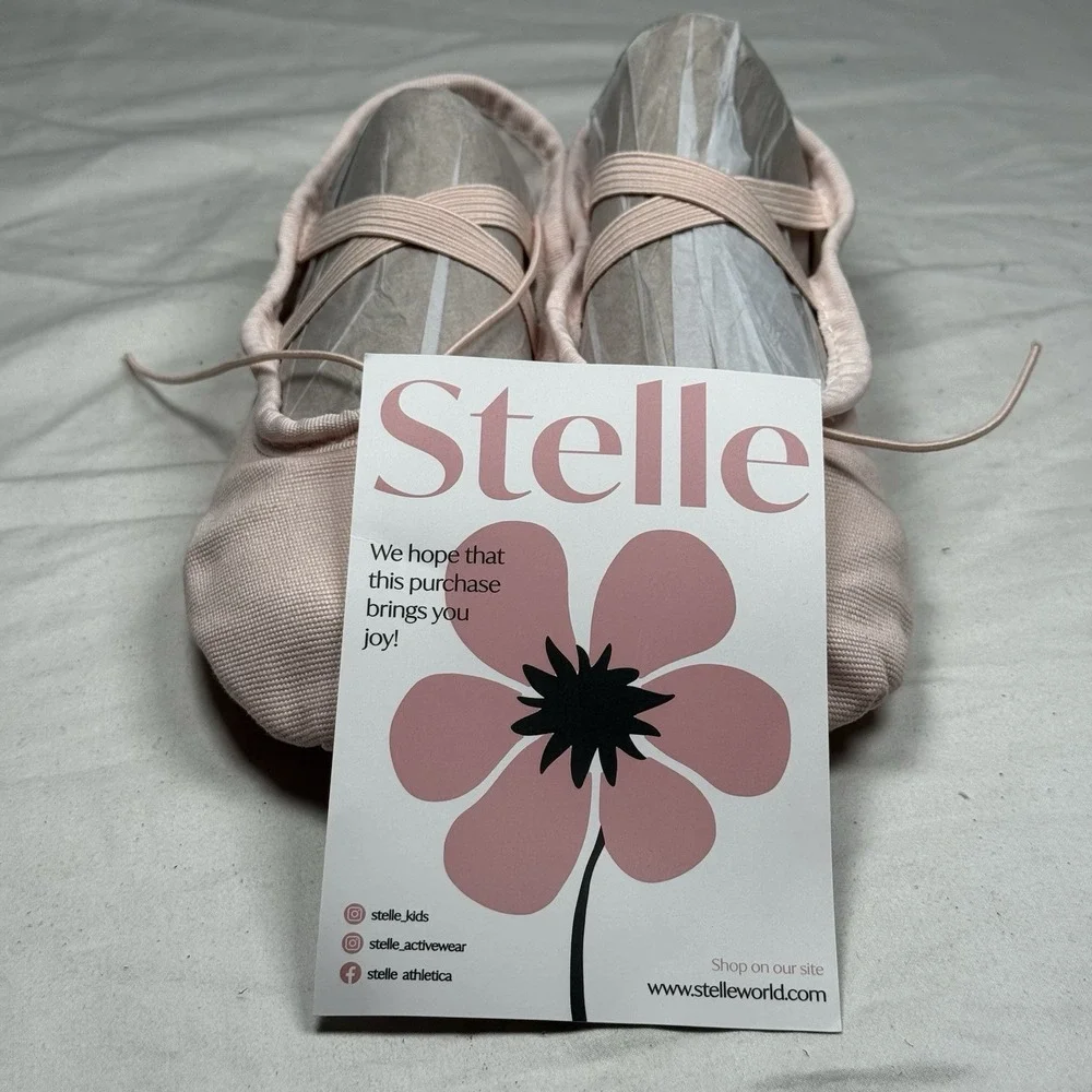 Stelle Ballet Shoes Kids US 12 Pink Canvas Dance Slippers Split Sole‎